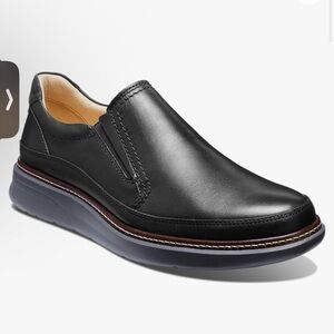 NWB Samuel Hubbard Rafael Slip-On Black Leather 13 Wide, Black Leather 2555